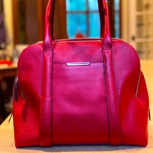 Lancel Tote Bag in Red Grained Leather